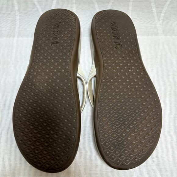 Vionic Dillon Women's size 11 Toe-Post Supportive Sandal Flip Flop White Cream - Picture 2 of 2